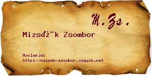 Mizsák Zsombor névjegykártya